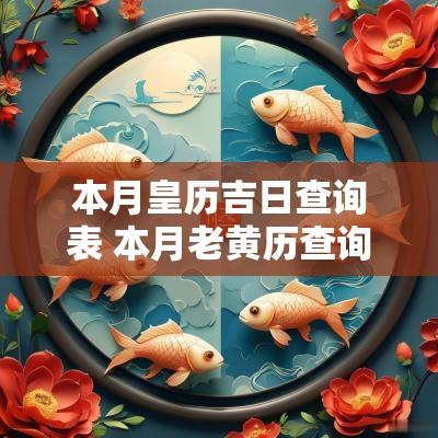 本月皇历吉日查询表 本月老黄历查询宜和忌