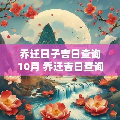 乔迁日子吉日查询10月 乔迁吉日查询2025黄道吉日查询