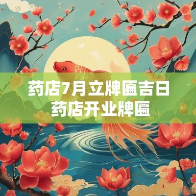 药店7月立牌匾吉日 药店开业牌匾