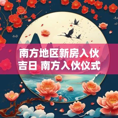南方地区新房入伙吉日 南方入伙仪式