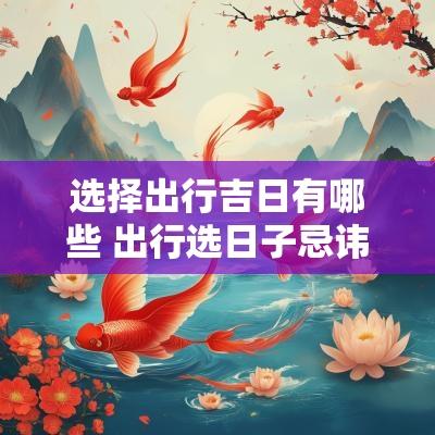 选择出行吉日有哪些 出行选日子忌讳哪些