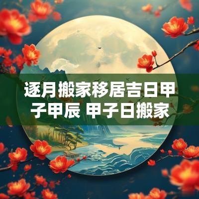 逐月搬家移居吉日甲子甲辰 甲子日搬家