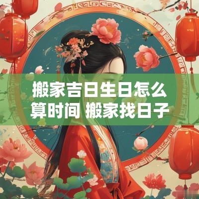 搬家吉日生日怎么算时间 搬家找日子用生日时辰吗