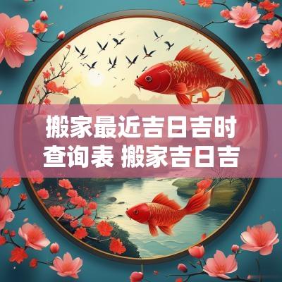 搬家最近吉日吉时查询表 搬家吉日吉时查询