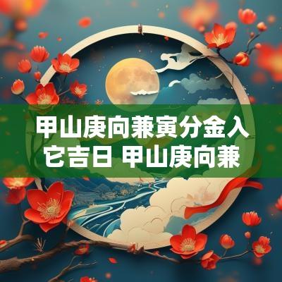 甲山庚向兼寅分金入它吉日 甲山庚向兼寅申水法分金阴宅