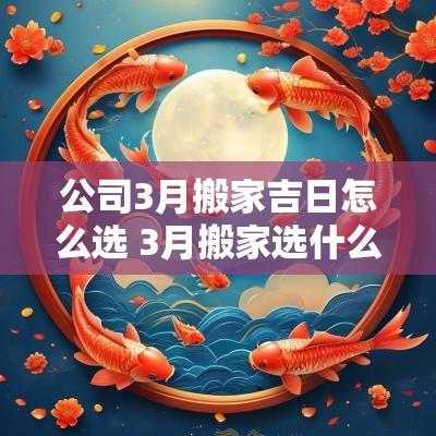 公司3月搬家吉日怎么选 3月搬家选什么日子最合适