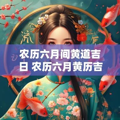 农历六月间黄道吉日 农历六月黄历吉日