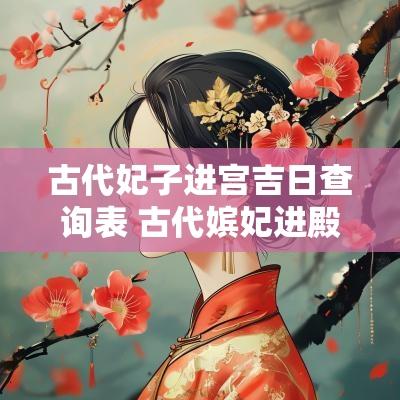 古代妃子进宫吉日查询表 古代嫔妃进殿流程