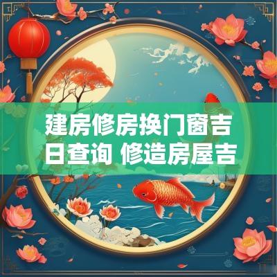 建房修房换门窗吉日查询 修造房屋吉日查询