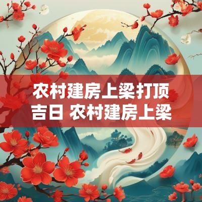 农村建房上梁打顶吉日 农村建房上梁吉日