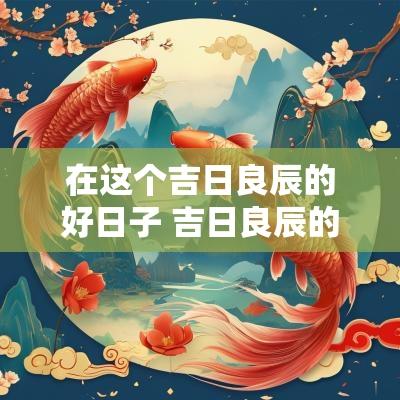 在这个吉日良辰的好日子 吉日良辰的句子