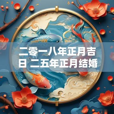 二零一八年正月吉日 二五年正月结婚吉日