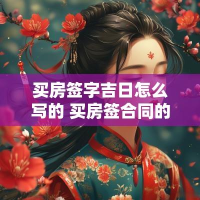 买房签字吉日怎么写的 买房签合同的黄道吉日