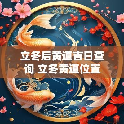 立冬后黄道吉日查询 立冬黄道位置