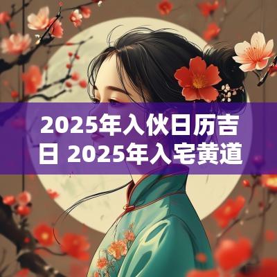 2025年入伙日历吉日 2025年入宅黄道吉日一览表