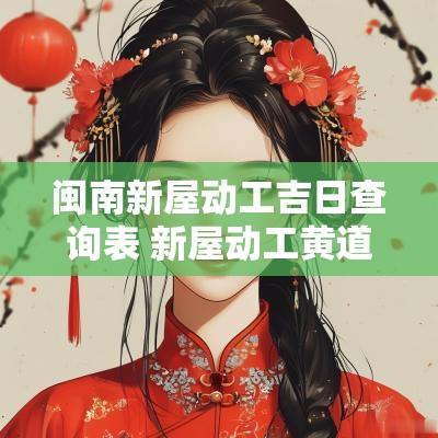 闽南新屋动工吉日查询表 新屋动工黄道吉日