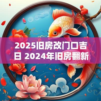 2025旧房改门口吉日 2025年旧房翻新黄道吉日