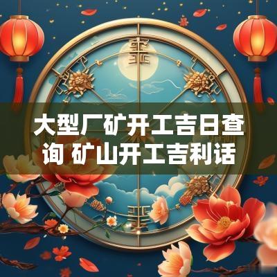 大型厂矿开工吉日查询 矿山开工吉利话