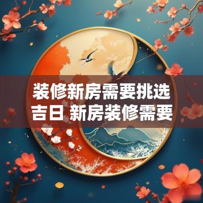 装修新房需要挑选吉日 新房装修需要选日子吗