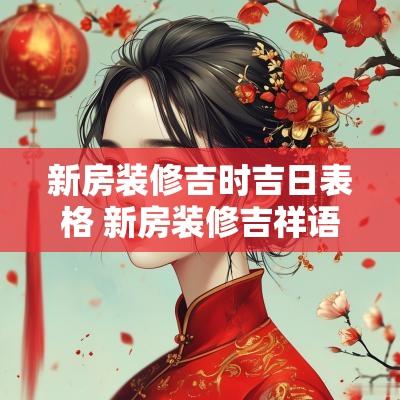 新房装修吉时吉日表格 新房装修吉祥语 新房装修吉时吉日表格 新房装修吉祥语
