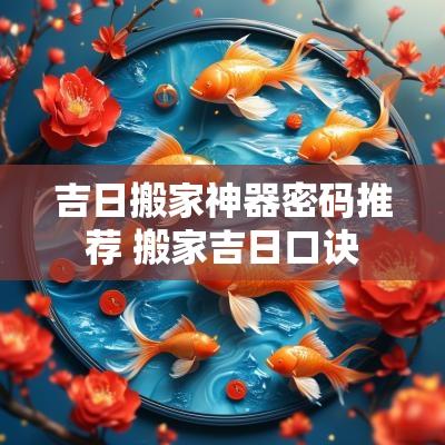 吉日搬家神器密码推荐 搬家吉日口诀