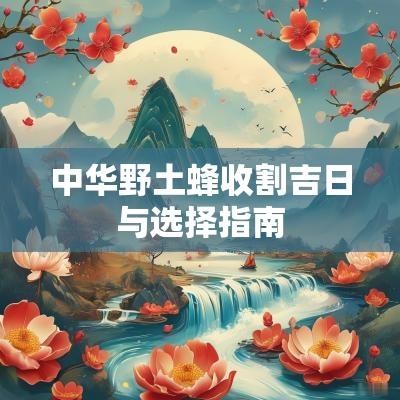 中华野土蜂收割吉日与选择指南