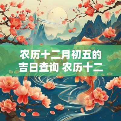 农历十二月初五的吉日查询 农历十二月初五是吉日吗