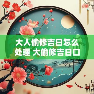 大人偷修吉日怎么处理 大偷修吉日口诀