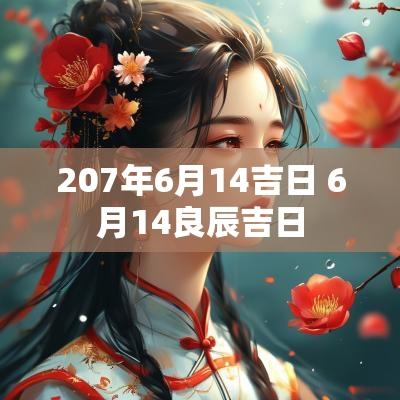 207年6月14吉日 6月14良辰吉日