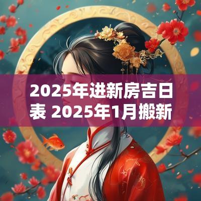 2025年进新房吉日表 2025年1月搬新房吉日