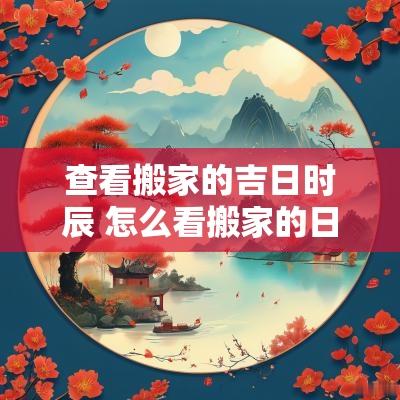 查看搬家的吉日时辰 怎么看搬家的日子和时辰