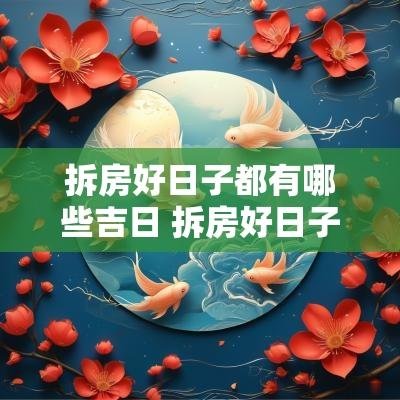 拆房好日子都有哪些吉日 拆房好日子都有哪些吉日呢