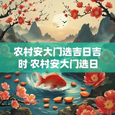 农村安大门选吉日吉时 农村安大门选日期