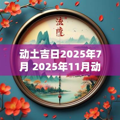 动土吉日2025年7月 2025年11月动土黄道吉日