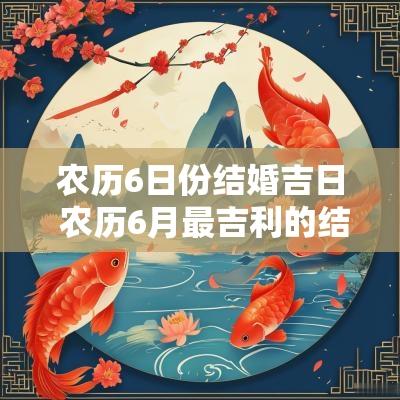 农历6日份结婚吉日 农历6月最吉利的结婚吉日