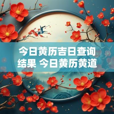 今日黄历吉日查询结果 今日黄历黄道吉日2026
