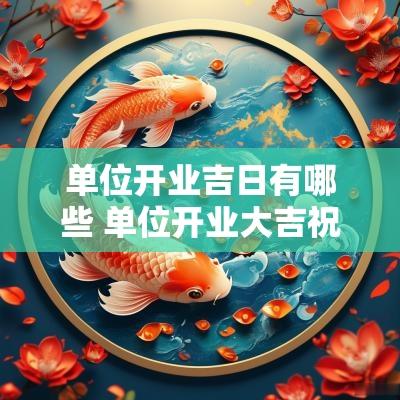 单位开业吉日有哪些 单位开业大吉祝福语