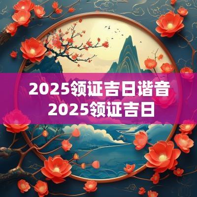 2025领证吉日谐音 2025领证吉日