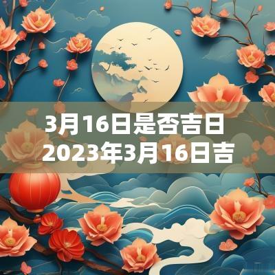3月16日是否吉日 2025年3月16日吉时吉日查询