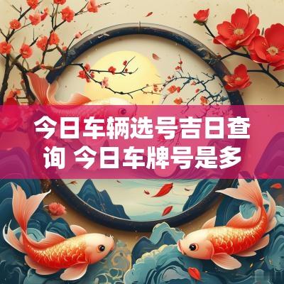 今日车辆选号吉日查询 今日车牌号是多少