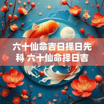 六十仙命吉日择日先科 六十仙命择日吉凶
