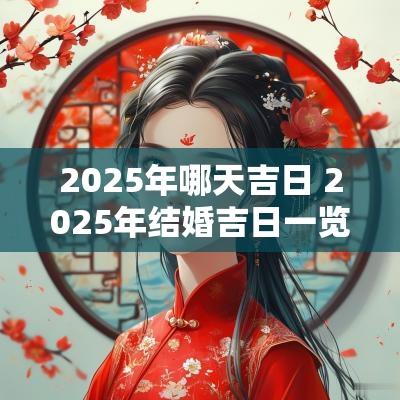 2025年哪天吉日 2025年结婚吉日一览表