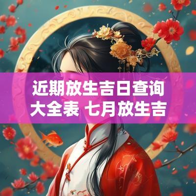 近期放生吉日查询大全表 七月放生吉日查询