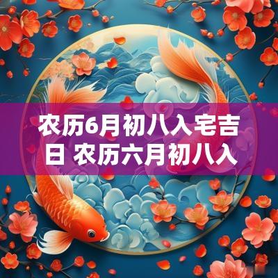 农历6月初八入宅吉日 农历六月初八入宅好吗