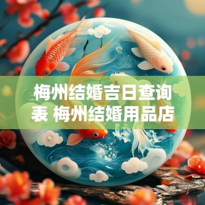 梅州结婚吉日查询表 梅州结婚用品店在哪里