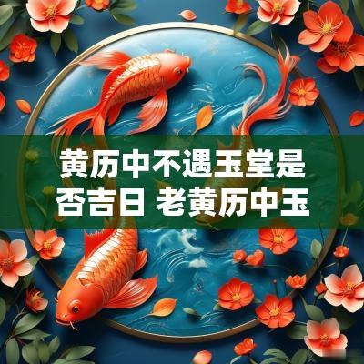 黄历中不遇玉堂是否吉日 老黄历中玉堂是什么意思