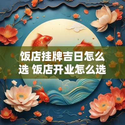 饭店挂牌吉日怎么选 饭店开业怎么选日期