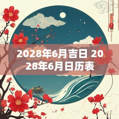2028年6月吉日 2028年6月日历表