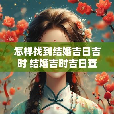 怎样找到结婚吉日吉时 结婚吉时吉日查询