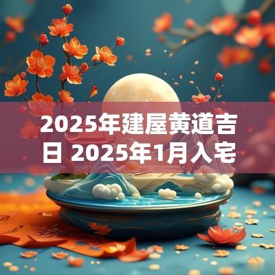 2025年建屋黄道吉日 2025年1月入宅黄道吉日